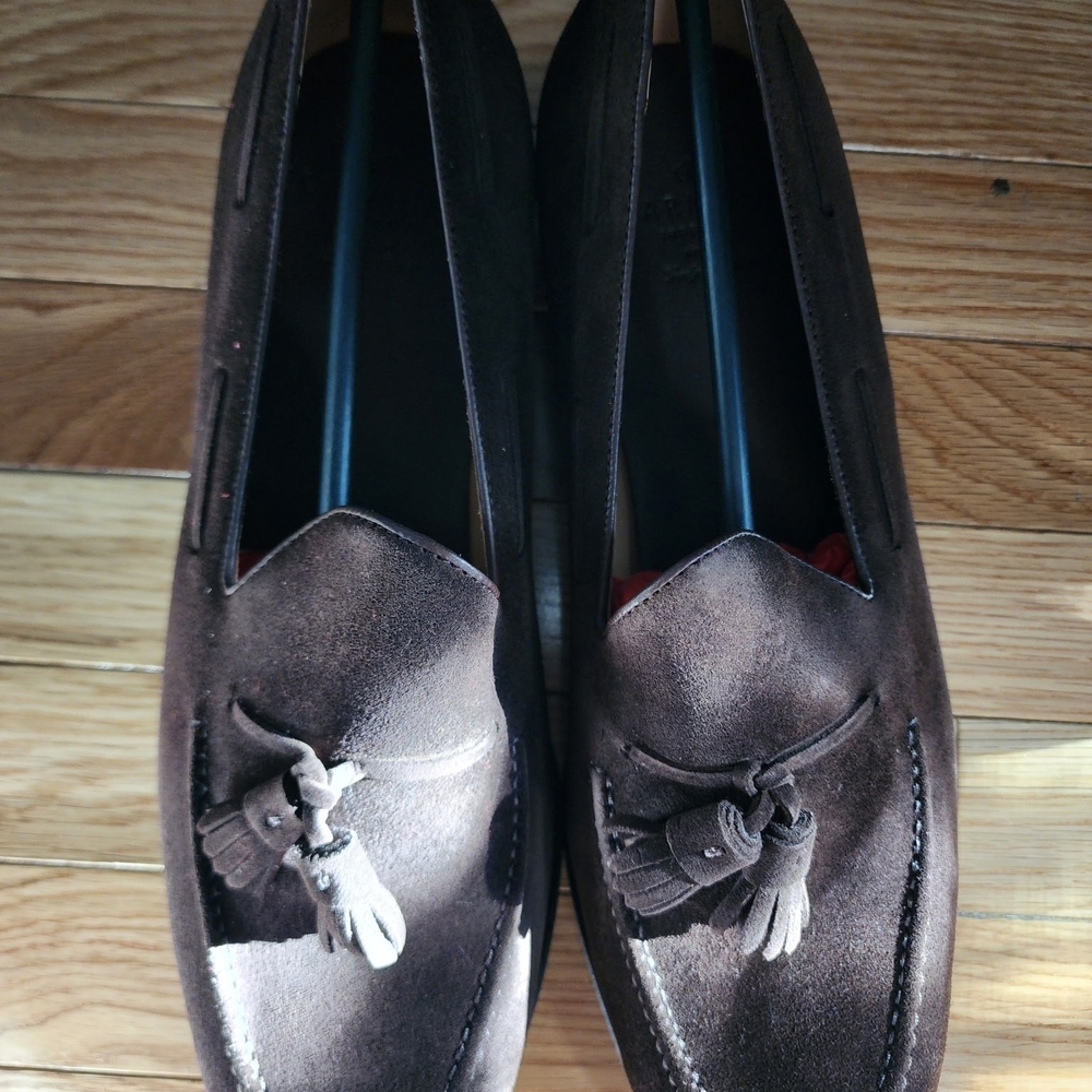 Carmina Men's Brown Suede Tassel Slip-On Loafers.13 US/12UK - Picture 5 of 8